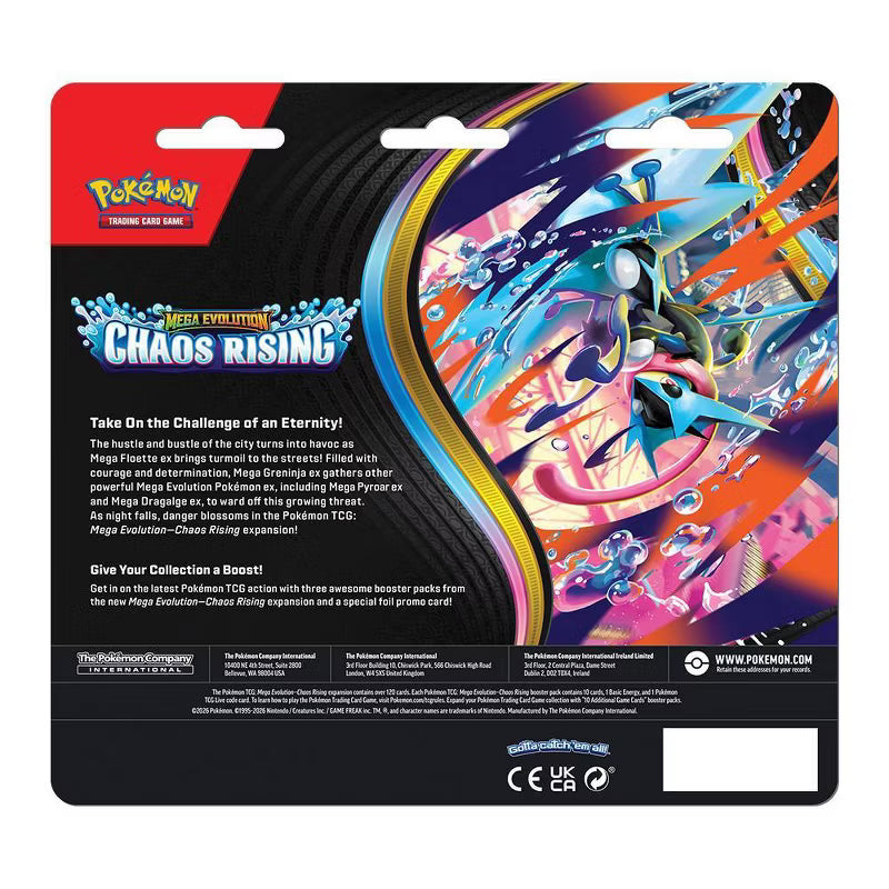 Pokémon Trading Card Game: Mega Evolution Chaos Rising Three-Booster Blister